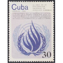 Cuba 2901 1988 XL Aniversario de la Declaración Universal de La Habana MNH Cuba 2901 1988 XL Aniversario de la Declaración Universal de La Habana MNH