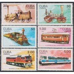 Cuba 2873/78 1988 Desarrollo del ferrocarril Trenes Trains MNH Cuba 2873/78 1988 Desarrollo del ferrocarril Trenes Trains MNH