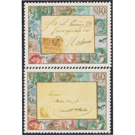 Cuba 2771/72 1987 Día del sello MNH Cuba 2771/72 1987 Día del sello MNH