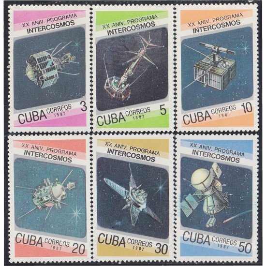 Cuba 2756/61 1987 XX Aniversario del programa INTERCOSMOS MNH Cuba 2756/61 1987 XX Aniversario del programa INTERCOSMOS MNH