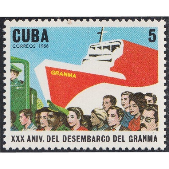 Cuba 2742 1986 XXX Aniversario del desembarco del Granma MNH Cuba 2742 1986 XXX Aniversario del desembarco del Granma MNH