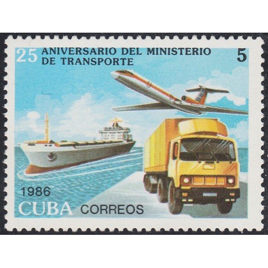 Cuba 2707 1986 XXV Aniversario del Ministerio de Transporte MNH Cuba 2707 1986 XXV Aniversario del Ministerio de Transporte MNH