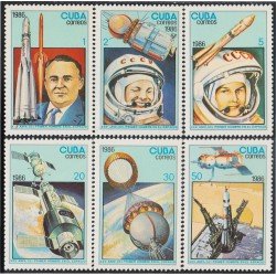 Cuba 2683/88 1986 XXV Aniversario del primer hombre en el espacio MNH Cuba 2683/88 1986 XXV Aniversario del primer hombre en el espacio MNH