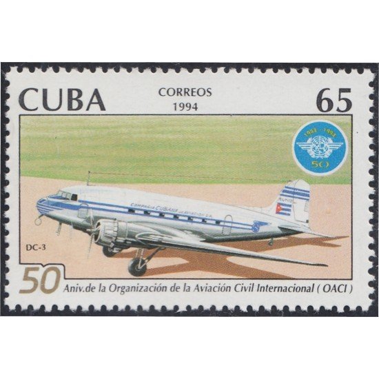 Cuba 3407 1994 50 Aniversario de la organización de la Aviación Civil Internacional MNH Cuba 3407 1994 50 Aniversario de la organización de la Aviación Civil Internacional MNH