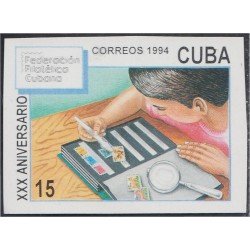 Cuba 3411 1994 30 Aniversario de la Asociación Filatélica Cubana Sin dentar