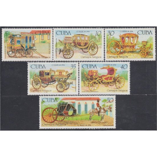 Cuba 3364/69 1994 Carruajes antiguos MNH Cuba 3364/69 1994 Carruajes antiguos MNH
