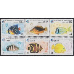 Cuba 3431/36 1995 35 Aniversario del Acuario Nacional peces fishes MNH