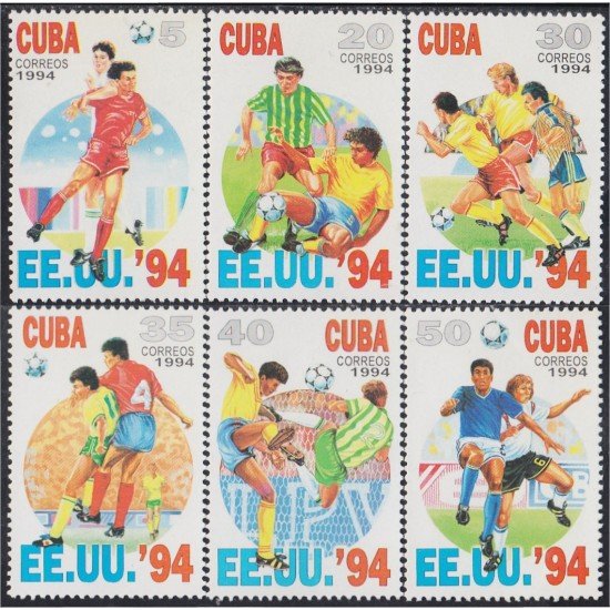 Cuba 3345/50 1994 Copa del mundo fútbol 1994 en Estados Unidos MNH Cuba 3345/50 1994 Copa del mundo fútbol 1994 en Estados Unidos MNH