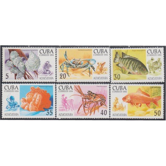 Cuba 3370/75 1994 Acuicultura MNH Cuba 3370/75 1994 Acuicultura MNH