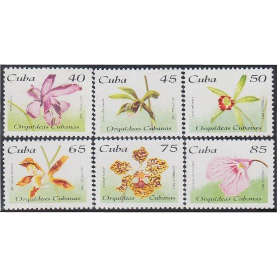 Cuba 3469/74 1995 Orquídeas cubanas flores flowers MNH