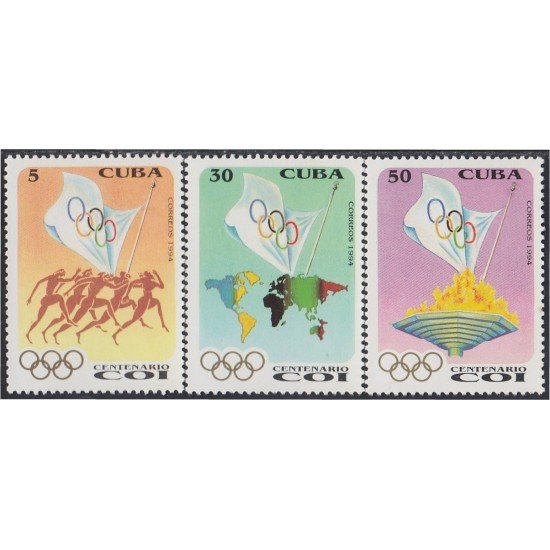 Cuba 3376/78 1994 Centenario de los Juegos Olímpicos MNH Cuba 3376/78 1994 Centenario de los Juegos Olímpicos MNH