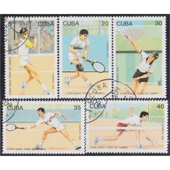 Cuba 3282/86 1993 Copa Davis Tenis de Campo usados Cuba 3282/86 1993 Copa Davis Tenis de Campo usados