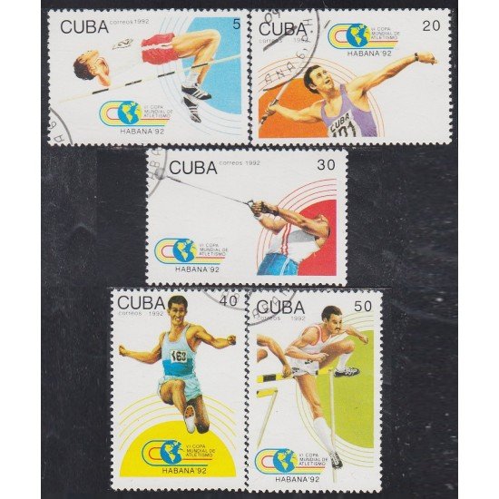 Cuba 3238/42 1992 VI Copa mundial de atletismo Habana 92 usados Cuba 3238/42 1992 VI Copa mundial de atletismo Habana 92 usados