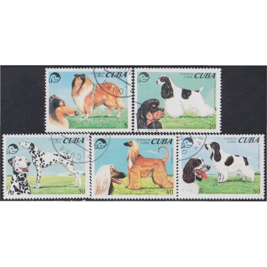 Cuba 3391/95 1994 Perros de raza Dogs usados Cuba 3391/95 1994 Perros de raza Dogs usados
