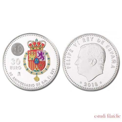 España Spain Euros conmemorativo S. M. el Rey Felipe VI 30 euros 2018