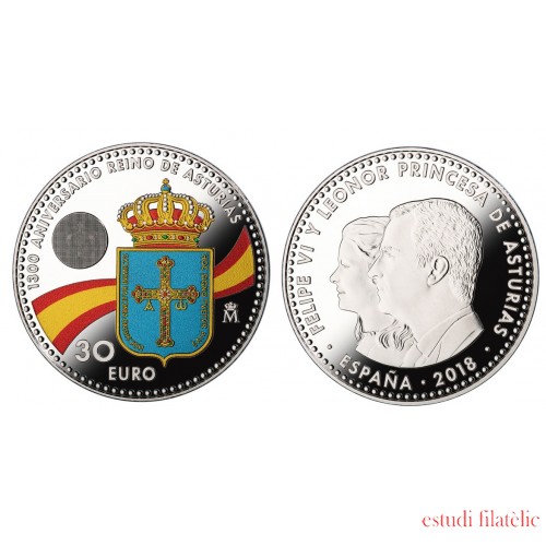 España Spain Euros conmemorativo Av. Principado  30 euros 2018 Leonor y Felipe VI 