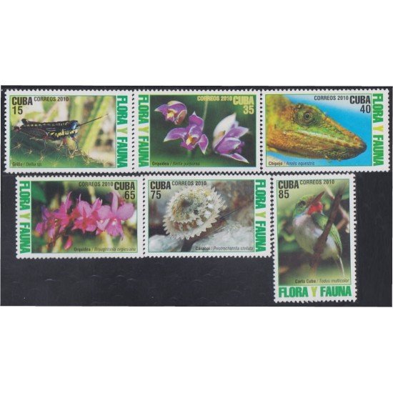 Cuba 4941/46 2010 Flora y Fauna Chipojo Pajáros Flores Birds Flowers MNH Cuba 4941/46 2010 Flora y Fauna Chipojo Pajáros Flores Birds Flowers MNH