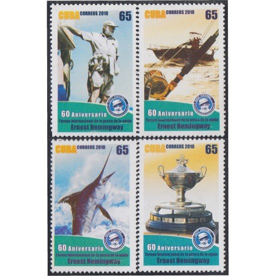 Cuba 4935/38 2010 60 Aniversario del Torneo Internacional de pesca de La Aguja Ernest Hemingway MNH Cuba 4935/38 2010 60 Aniversario del Torneo Internacional de pesca de La Aguja Ernest Hemingway MNH