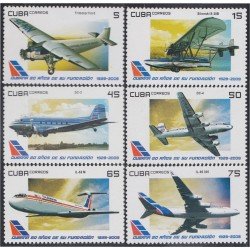 Cuba 4750/55 2009 80 Aniversario de Cubana de Aviación Aviones planes MNH Cuba 4750/55 2009 80 Aniversario de Cubana de Aviación Aviones planes MNH