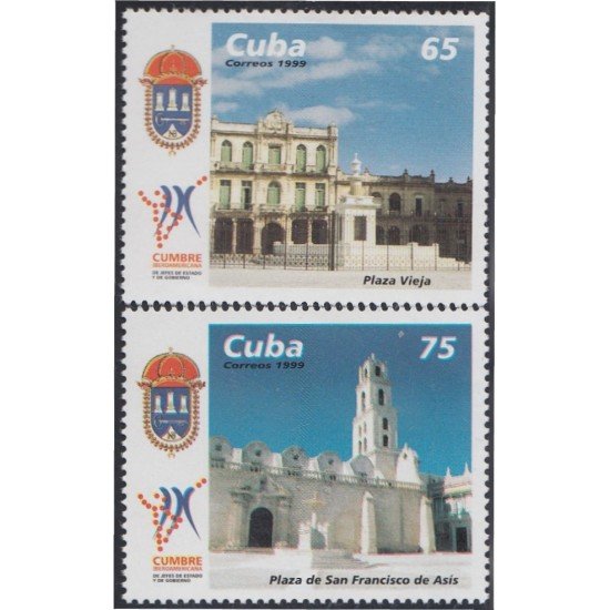 Cuba 3842/43 1999 Plaza Vieja y Plaza de San Francisco de Asís MNH Cuba 3842/43 1999 Plaza Vieja y Plaza de San Francisco de Asís MNH
