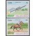 Cuba 3798/99 1999 60 Aniversario del Cohete postal y 130 del correo mambí caballo horse MNH