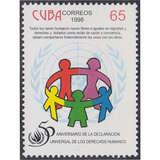 Cuba 3763 1998 50 Aniversario de la Declaración Universal de los Derechos Humanos MNH Cuba 3763 1998 50 Aniversario de la Declaración Universal de los Derechos Humanos MNH