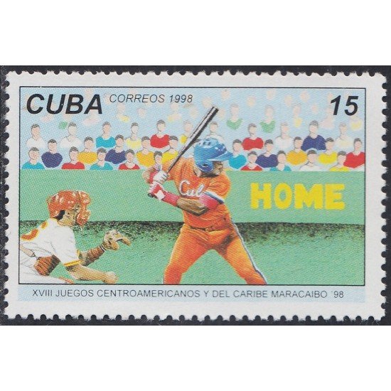 Cuba 3734 1998 XVIII Juegos Centroamericanos y del Caribe Maracaibo 98 Béisbol MNH
