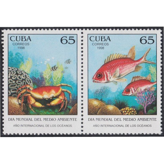 Cuba 3723/24 1998 Año Internacional de los océanos Peces Cangrejo Fishes MNH Cuba 3723/24 1998 Año Internacional de los océanos Peces Cangrejo Fishes MNH