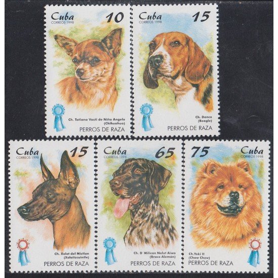 Cuba 3708/12 1998 Perros de raza Dogs MNH Cuba 3708/12 1998 Perros de raza Dogs MNH