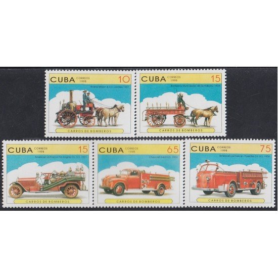Cuba 3700/04 1998 Carros de bomberos MNH Cuba 3700/04 1998 Carros de bomberos MNH