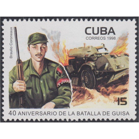 Cuba 3762 1998 Braulio Coroneaux 40 Aniversario de la Batalla de Guisa MNH