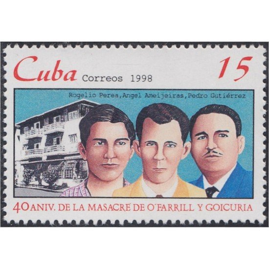 Cuba 3761 1998 Rogelio Perea Angel Ameijeiras y Pedro Gutiérrez  MNH
