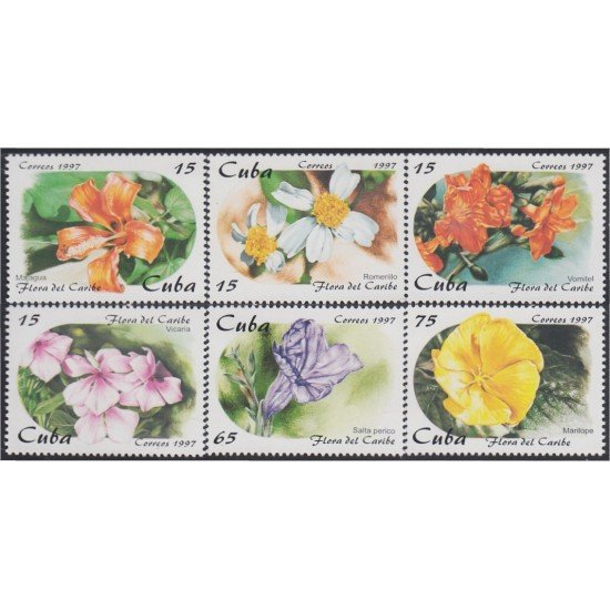 Cuba 3667/72 1997 Flora del Caribe Flores flowers MNH Cuba 3667/72 1997 Flora del Caribe Flores flowers MNH