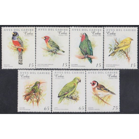 Cuba 3645/51 1997 Fauna Cubana Pájaros Birds MNH