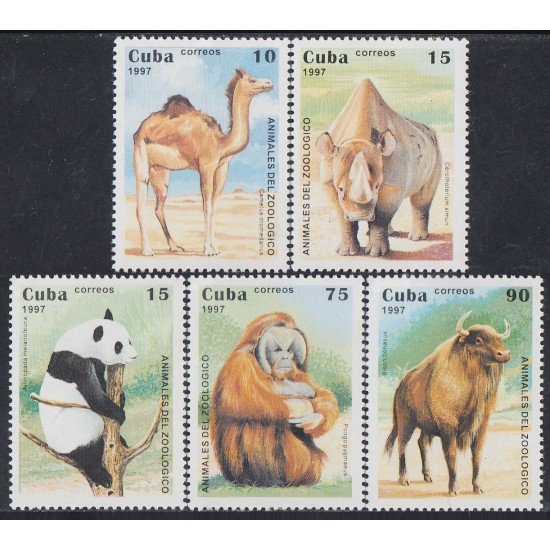 Cuba 3607/11 1997 animales del Zoológico Mono Camello Rinoceronte Oso Panda MNH Cuba 3607/11 1997 animales del Zoológico Mono Camello Rinoceronte Oso Panda MNH