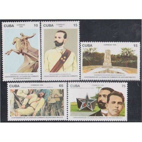 Cuba 3574/78 1996 100 Años de la muerte de Antonio Maceo MNH Cuba 3574/78 1996 100 Años de la muerte de Antonio Maceo MNH