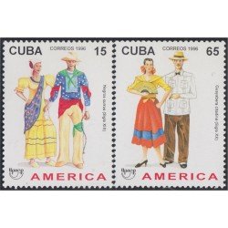 Cuba 3564/65 1996 América Upaep Trajes Típicos de los negros curros y La Guayabera MNH Cuba 3564/65 1996 América Upaep Trajes Típicos de los negros curros y La Guayabera MNH