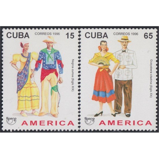 Cuba 3564/65 1996 América Upaep Trajes Típicos de los negros curros y La Guayabera MNH Cuba 3564/65 1996 América Upaep Trajes Típicos de los negros curros y La Guayabera MNH
