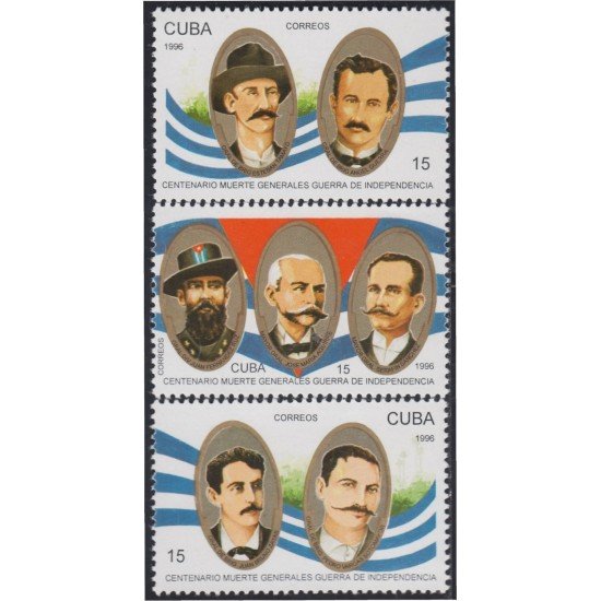 Cuba 3557/59 1996 Generales de la Guerra de Independencia 100 años de su muerte MNH Cuba 3557/59 1996 Generales de la Guerra de Independencia 100 años de su muerte MNH