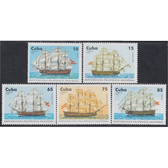 Cuba 3534/38 1996 Exposición Filatélica Mundial Barcos Boats MNH Cuba 3534/38 1996 Exposición Filatélica Mundial Barcos Boats MNH