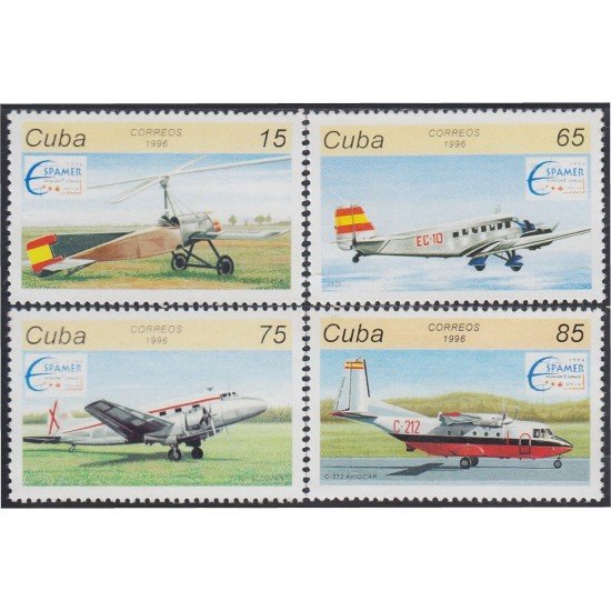 Cuba 3520/23 1996 Espamer 96 Aviones Planes MNH Cuba 3520/23 1996 Espamer 96 Aviones Planes MNH