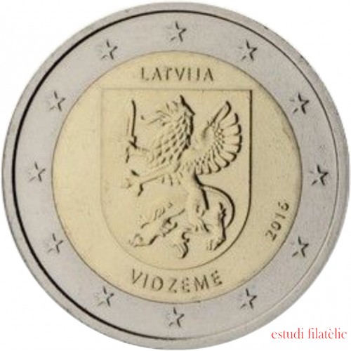 Letonia 2016 2 € euros conmemorativos Región de Vidzeme
