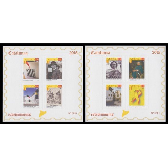 Catalunya Catalonia 2018 hojitas de pruebas filatélicas en color Llaç Groc 1-O Catalunya Catalonia 2018 hojitas de pruebas filatélicas en color Llaç Groc 1-O