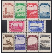 Marruecos Morocco 186/95 1938 Paisajes avión Landscapes plane MNH