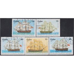 Cuba 3534/38 1996 Exposición Filatélica Mundial Barcos Boats usados Cuba 3534/38 1996 Exposición Filatélica Mundial Barcos Boats usados