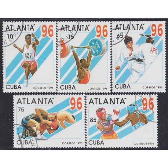 Cuba 3515/19 1996 Deportes Atlanta 96 Pesas Judo Boxeo Lucha Libre Atletismo usados Cuba 3515/19 1996 Deportes Atlanta 96 Pesas Judo Boxeo Lucha Libre Atletismo usados