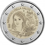 Italia 2018 2 € euros conmemorativos Ministerio de Salud 