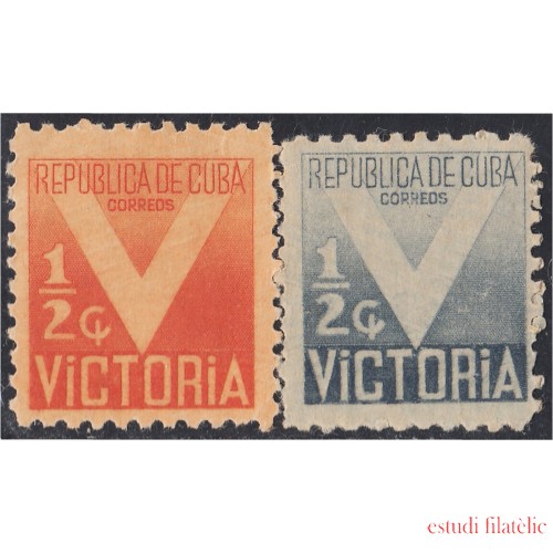 Cuba Beneficencia 6/7 1942/44 Victoria en beneficio a la Cruz Roja MNH