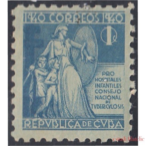 Cuba Beneficencia 3 1940 Consejo nacional de tuberculosis para la infancia Sin goma