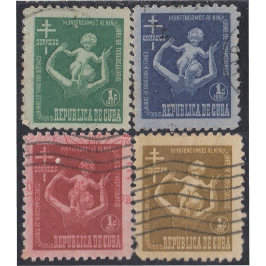 Cuba Beneficencia 11/14 1951 Consejo nacional de tuberculosis para la infancia usados Cuba Beneficencia 11/14 1951 Consejo nacional de tuberculosis para la infancia usados